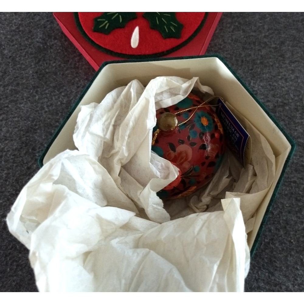 Enesco Floral Wooden Trinket Box Handpainted‎ Museum American Folk Art Gift Box - Picture 2 of 16